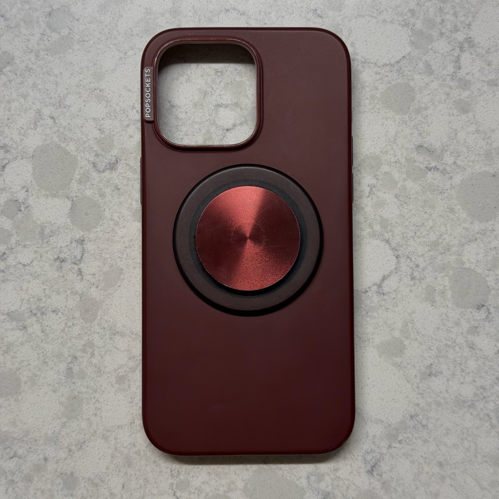PopSocket Burgundy iPhone 15 Pro Max Phone Case with PopGrip